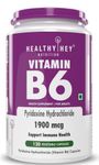 HealthyHey Nutrition Vitamin B6 Pyridoxine -120 Veg. Capsules