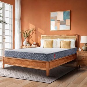 Duroflex LiveIn Bounce - 8 Inch Pocket Spring Mattress King Size, 3 Zone Roll Pack Mattress for Zero Motion Transfer, Medium Soft Firmness with Cotton Felt Layer, (72X72X8 Inches)