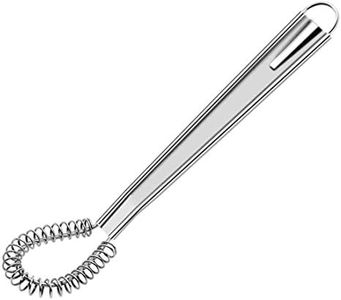 WEERSTONE Fouet Cuisine à Spirale Cuillère Magique en INOX mèche Batteur à Main levée mousseur Foamer moussant crémeux Acier Inoxydable Mini-mélangeur Agitateur (argenté)