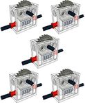 5 Sets of Technical Parts Complete Gearbox Assembly Trans-Clear Wormbox Gear Motor Reducer Block Mindstorms Robotics ev3 NXT MOC Transparent Robotics Power Function Compatible with Part 6588