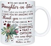 Daughter-in-Law Gift- I Gave You Amazing Son from Mother-in-Law Father-in-Law Gift Birthday Ceramic Cup for Men Father Son Awesome Christmas, Birthday, 11oz (from Mother-in-Law) (from Mother-in-Law)