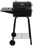 Char-Griller® Patio Pro Charcoal Grill and Smoker with Cast Iron Grates, Premium Metal Shelf and Damper Control, 250 Cooking Square Inches in Black, Model 1616