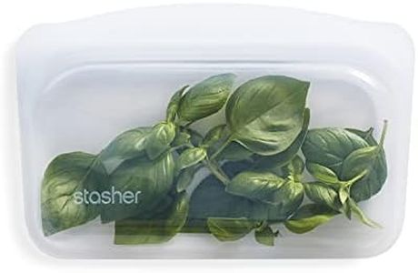 Stasher Platinum Silicone Food Grade Reusable Storage Bag, Clear (Snack) | Reduce Single-Use Plastic | Cook, Store, Sous Vide, or Freeze | Leakproof, Dishwasher-Safe, Eco-friendly | 12 Oz