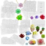 FUNSHOWCASE Succulent Flower Pot Resin Silicone Molds Set of 6 Mini Trays for Jewelry Casting Bracelet Charm Earrings Pendant Ring Miniature Ornament