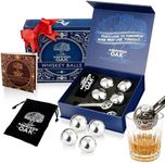 Whiskey Stones Set of 4 - Whiskey Rocks Chilling Stones, Stainless-Steel Whiskey Stone Ice Cubes and Balls, Chilling Rocks, Whiskey Stones Large, Bourbon Stones Bar Accessories