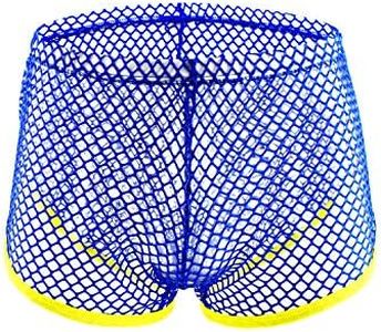 Mens's Underwear Sexy Mesh Breathable Men Boxer Briefs Shorts See-Through Underwear Trunk 41Blue M