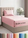 Extra Deep Pocket Twin XL Sheets - 3 Piece Breathable & Cooling Bed Sheets - Hotel Luxury Bed Sheet Set - Soft, Wrinkle Free & Comfy - Easily Fits Extra Deep Mattresses - Deep Pocket Baby Pink Sheets