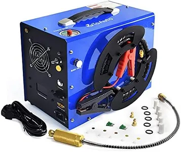 TOAUTO A3 PCP Air Compressor, Unique Vertical+Wire Spool Portable Design, Auto-Stop, Oil/Water-Free, 4500Psi/30Mpa, 8MM Quick-Connector for Paintball/PCP Air Rifle/Tank, 110V AC or 12V Car Battery