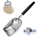 GmeDhc Cat Litter Scoop, Metal Litter Scoop, Metal Litter Scooper for Cats, Aluminum Cat Litter Shovel, Metal Cat Litter Sifter with Deep Shovel and Ergonomic Long Handle, Non-Stick Pet Litter Scoop