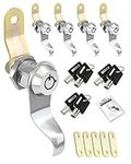 Naissian RV Locks for Storage Door 7/8 Inch, Camper Compartment Locks Cam Locks for Travel Trailer Cabinet Drawer Locks with Keys 7/8", Pack of 5 Locks with 6 Keys Alike with Manual