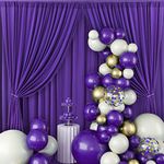 10ftx8ft Purple Wrinkle-Free Backdrop Drapes Curtains, Purple Polyester Background Decorations for Wedding Home Party Supplies