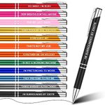 FRIUSATE 12Pcs Funny Pens for Work,Cheeky Slogan Pens Novelty Rude Pens Black Ink Retractable Ballpoint Pens for Colleagues Women Men Office Quirky Leaving Gift