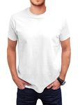 Love My Fashions Men's Round Neck Short Sleeves Plain T-Shirt White