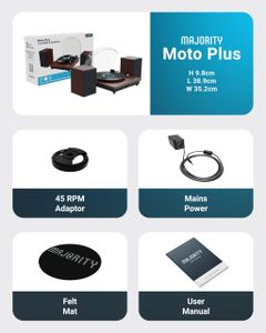 Moto Plus Bluetooth Record Player – Wireless Turntable with Speakers