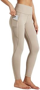 WILLIT Women's Fleece Lined Leggings High Waisted Winter Thermal Yoga Running Pants with Pockets Khaki XS