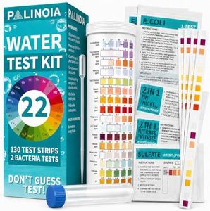 22 in 1 Drinking Water Test Kit 130 Strips - Well, Tap, Home, Swimming Pool, Hot Tub Testing Strip for Flouride, Lead, Hardness, Chlorine, Iron, Copper & More