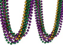 144 PCS Mardi Gras Beads Green Purp