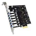 GLOTRENDS U6A2C 8-Port (2 x USB-C+ 6 x USB-A) USB 3.2 Gen1 5Gbps PCIe Expansion Card, Compatible with Windows and Linux (Not Support Mac OS)