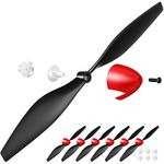 Riakrum 6 Sets Spare RC Plane Propellers RC Airplane Carbon Fiber Nose Cone Compatible with Tr-p51 Rc Plane 4 Channel Remote Control Airplane with Propeller Savers and Adapters