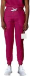 Members Only Women's Valencia Jogger Scrub Pant with Rib Bottom Leg (Wine, XS)