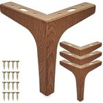 La Vane 6 inch Metal Furniture Legs, Set of 4 Modern Iron Diamond Triangle Furniture Feet DIY Replacement Walnut for Cabinet Cupboard Sofa Couch Chair Ottoman