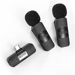 BOYA Wireless Lavalier Microphone for Android Type-C Phone BY-V20 Plug Play Noise Cancellation Mini Cordless Clip on Lapel Mic for Video Recording Interview Live Streaming 164ft Oprating Range