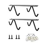 YYAOGAGNG 2 Pack x 4 Hook Coffee Cup Hangers Tea Cup Organizer & Drying Rack for Mugs Coffee Cups Beer Mug & Kitchen Utensils Display Under Cabinet Hanging Rack