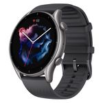 Amazfit GTR 3 in Black Smartwatch for Android Phone iPhone with Alexa, GPS Fitness Tracker with 150 Sports Modes, 21-Day Battery Life, 1.39” AMOLED Display, Blood Oxygen Heart Rate Tracking, Medium