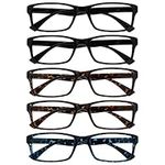 The Reading Glasses Company Value 5 Pack Mens Womens Black Brown Blue Designer Style Readers RRRRR92-11223 +2.50