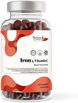 Iron & Vitamin C - 150 Natural Cherry Flavour Gummies - Tasty Chewable Supplement for Men, Women and Kids - Increased Absorption Supports Cognitive Development & Red Blood Cell Formation