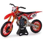 Supercross, Authentic Justin Hill 1:10 Scale Collector Die-Cast Toy Motorcycle Replica with Race Stand, for Collectors and Kids Age 5 and Up