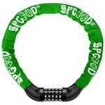 SPGOOD Bike Locks Heavy Duty/Bicycle Chain/Cycling Lock (14 Colors) 5-Digits Codes Resettable 100,000 Codes for Bike Cycle, Moto, Door, Gate Fence 830mm Length(Green)