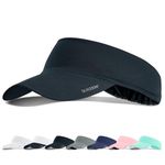 Sukeen Sun Visor Cap, Cooling Stretchy Visor with Sweatband Adjustable Baseball Cap Sun Protection Unisex Cool Visor Hat Instant Cooling Vizor Cap for Golf Tennis(55-60cm) Black