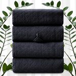 4 Pack Bath Towels Extra Large 35"x 70"Highly Absorbent Quick Dry Large Bath Towels Oversized Microfiber Bath Sheets Soft Bulk Towels for Bathroom Kitchen Spa Hotel Gym Pet(Black)