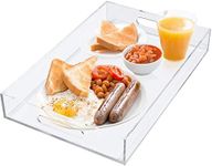 Estilo Premium Acrylic Serving Tray with Handles for Breakfast, Coffee Tables, Serving Food or Decorative Display