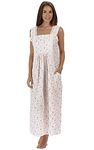 The 1 For U Nightgowns for Women - Cotton Nightgown, Rebecca 100% Cotton Gown, Vintage Rose, 3X-Large