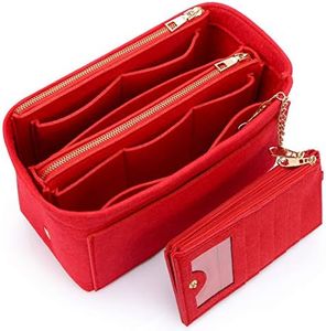 HyFanStr Feltro Organizer da Borsa Donna con Porta Carte Credito, Borsa di pannolini, Organizzatore Interno Purse Rosso Grande