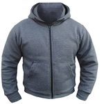 Bikers Gear Australia Unisex T5-6hrf-q6x3 The CrossFire Grey Full Kevlar Motorcycle Hoodie CE Protection Australian Bikers Gear, Grey, XXL UK