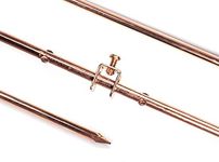 4ft Copper Grounding Rod - 3/8" Diameter - Includes Ground Rod Clamp - Great for Electric Fences, Antennas, Satellite Dishes, and Other Grounding and Bonding Needs - Set of 1