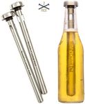 Brew House Beer Chillers - Dad’s Edition - “Worlds Coolest Dad” Engraved on 2 Stainless Steel Drink Chiller Sticks - Boxed Gift Set for Men - Keep Bottled Drinks Cold