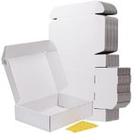 RLAVBL 12x9x3 Inches Shipping Boxes Set of 20, White Corrugated Cardboard Box for Packing, Mailing, Business