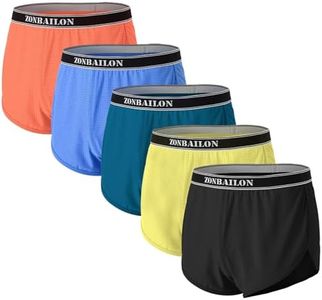 HASWECHYS Mens Shorts Running Side Split Booty Boxer Briefs for Men 3 Inch Lounge Underwear Short Underpants Multicolor 5-Pack L