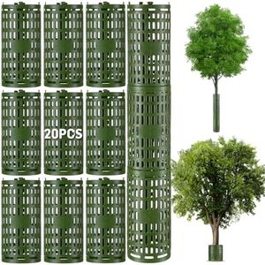 20PCS Plant and Tree Guard Protector, Tree Trunk Protector Around Trunk Bark, Saplings, and Vines, Expandable Mesh Tree Bark Protector 15 Inches Tall, Protect from Trimmers, Mowers, and Animals