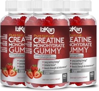 Pro Creatine Monohydrate Gummies 4000mg for Men & Women - 60 Chewable Creatine Gummies Strawberry Flavoured Creatine | Pre Workout Gym Supplement| Keto | Vegan | (3)