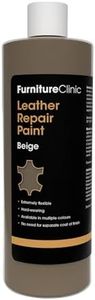 Furniture Clinic Leather Repair Paint | 2-in-1 Seal and Color | Use on Scratches, Tears, and Holes in Car Seats, Furniture | Quick and Easy Leather Repair Kit for Furniture (Beige, 500ml / 17oz)