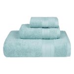 Trident Soft Comfort Air Rich Towels for Bath, 100% Cotton Towel, Super Soft, Highly Absorbent, 3 Pieces Towel Set, 500 GSM - Nile Blue