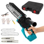 Mini Chainsaw for Makita 18V Battery, Brushless 8 Inch & 6 Inch Handheld Pruning Chainsaw with Security Lock, Cordless Portable Chainsaw forTree Branches/Wood Cutting/Gardening(Tool Only)