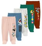 minicult Disney Mickey Mouse Footed Pajama Pants For Baby Boys And Girls(White c2)(Pack of 3)(12-18 Months)