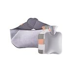 GUROTD Hot Water Bottle with Cover,Rubber Warm Hot Water Bag with Soft Plush Waist Cover Belt Hot Water Bottle Pouch for Pain Relief Neck,Shoulder, Hands,Back, Legs,Waist, Grey3pcs