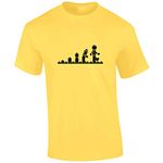 Crown Designs Evolution of Bricks Cool Funky Geek Nerd Gift for Young Children T-Shirts Tops (Yellow/Ages 12-13 Years)